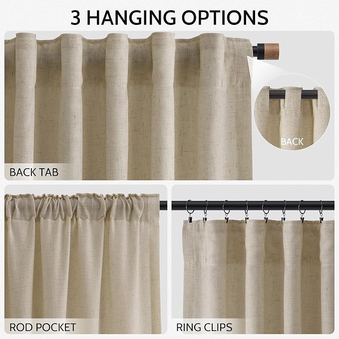 Nanspring Eggshell Beige Curtains - Image 2