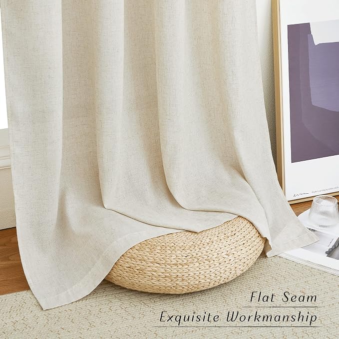 NICETOWN Flax Natural Linen Curtains - Image 7