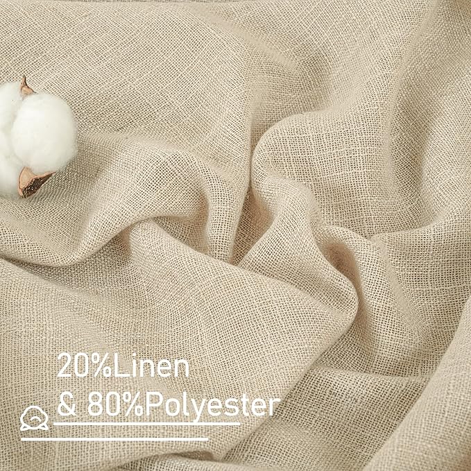 LAMIT Sheer Linen Window Curtains 54 Inch Length - Image 2