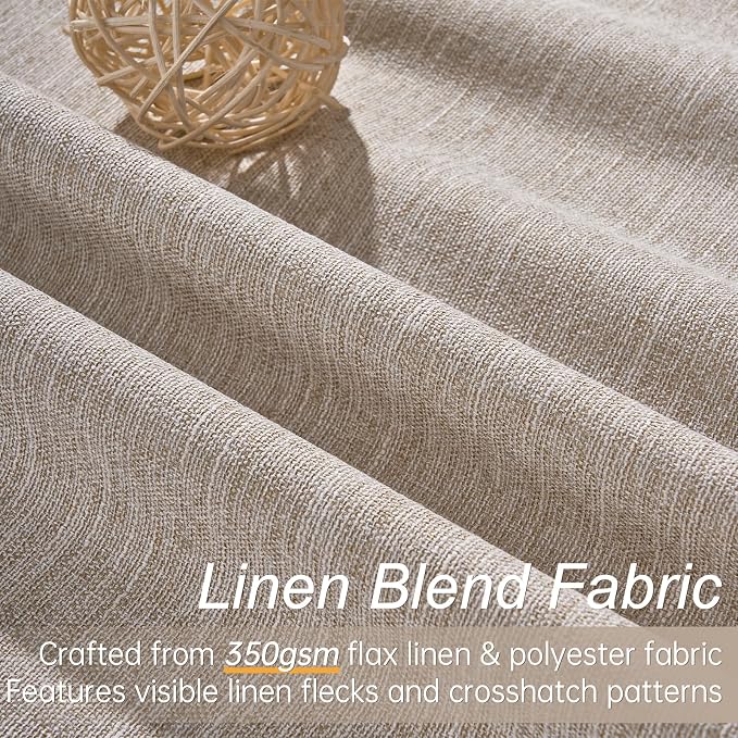 Topfinel Linen Blackout Curtains 63 Inch Long - Image 2