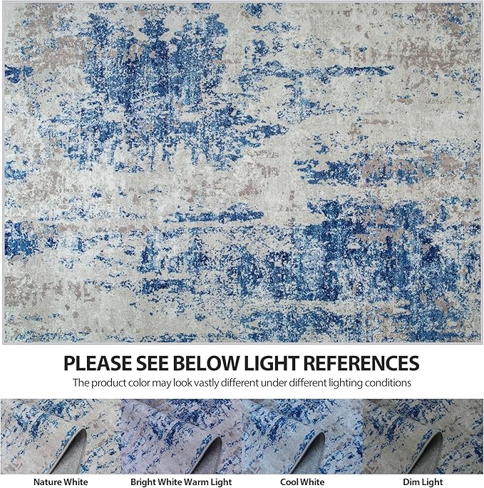 6x9 Area Rugs for Living Room Rug Washable: Abstract Rug for Dining Room - Image 7