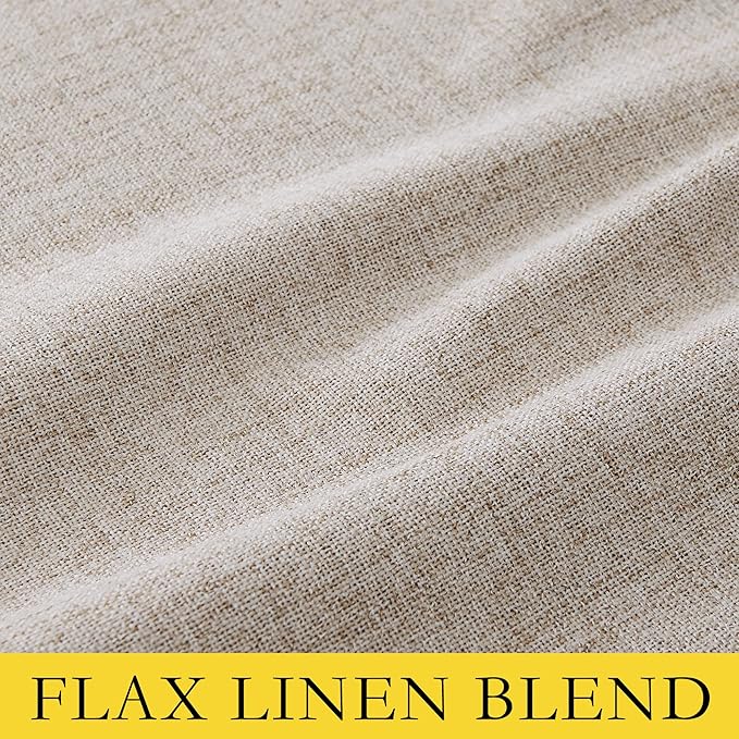 NICETOWN Oatmeal Thick Linen Blend 100% Blackout Curtains 63" Long 2 Panels Set - Image 9