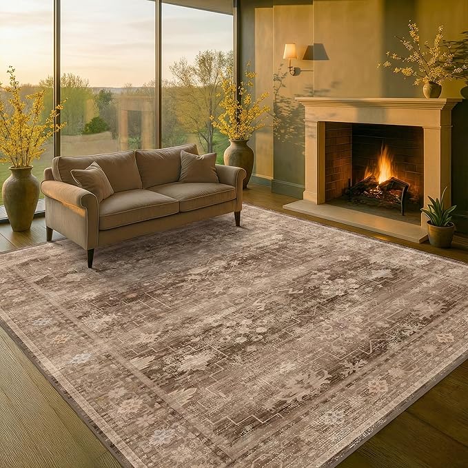Hazo Haus Brown Rug for Living Room 10x12 - Image 8