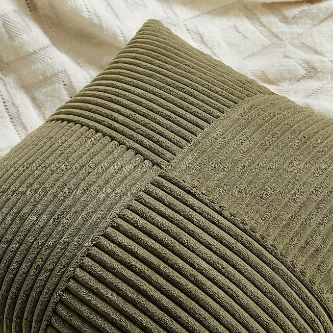 Fancy Homi 2 Packs Olive Green Lumbar Decorative Throw Pillow Covers 16x32 Inch - Image 3