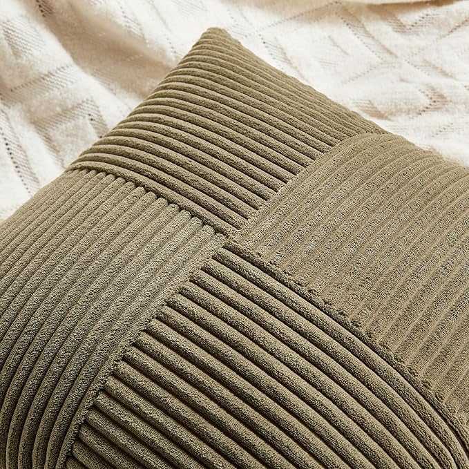 Fancy Homi 2 Packs Olive Green Long Lumbar Decorative Throw Pillow Covers 16x24 - Image 4