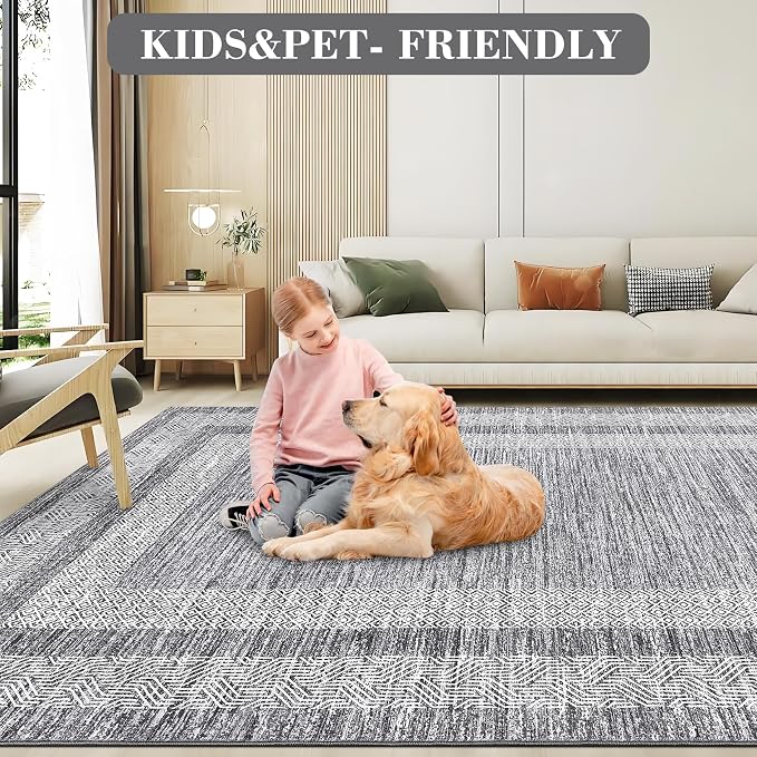 Washable 2.5x10 Kitchen Runner Rug, Easy Clean Geometri Rugs - Image 7