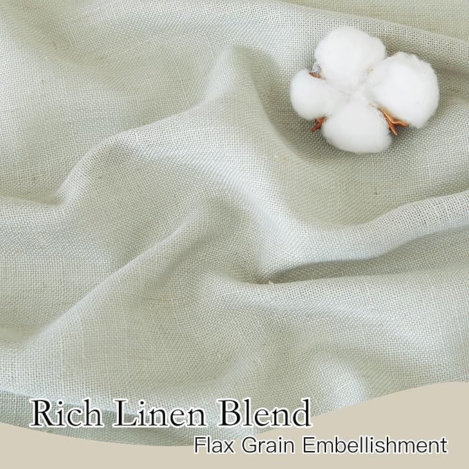 RYB HOME Linen Sheer Curtains for Window Treatments, Light Filtering Privacy - Image 2