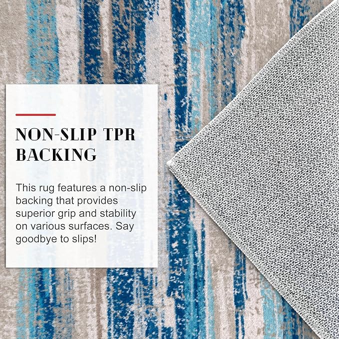 Lansny Abstract Area Rug 3x5 Washable Rugs - Image 7