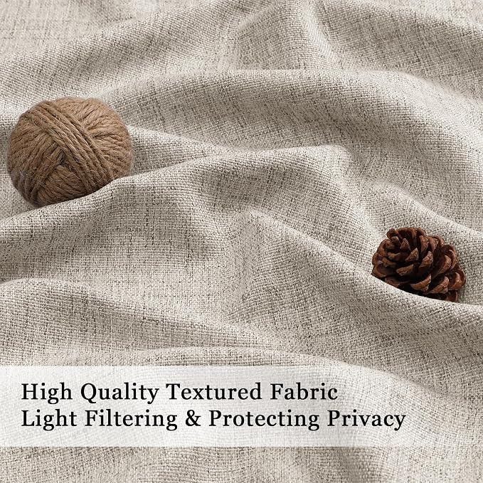 OWENIE Linen Valances for Windows 1 Pcs 22 Inch Length, Light Filtering - Image 2
