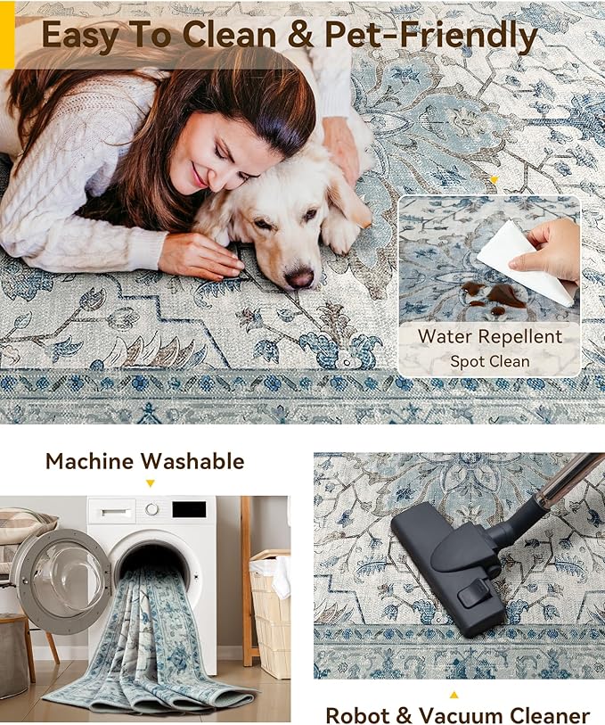 Area Rugs 2'6''x14' Runner Rug Non Slip Washable - Image 5