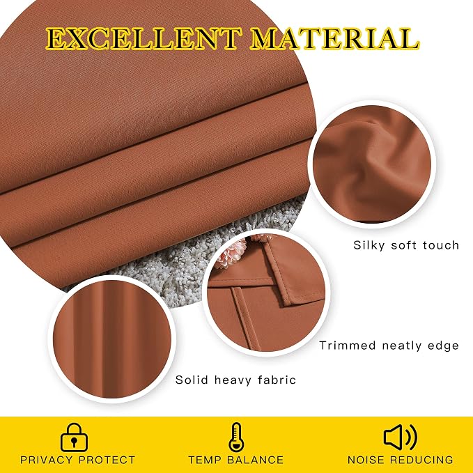 NICETOWN Blackout Window Curtains 72 inches Long, Thermal Insulated Grommet - Image 4