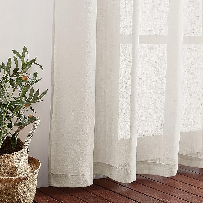 NICETOWN Linen Sheer Curtains 90 inch Length - Image 6