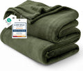 Bedsure GentleSoft Fleece Blanket Twin Size Olive Green by BEDSURE