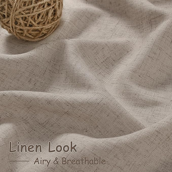 Nanspring Ecru Linen Curtains 84 Inches Long - Image 4