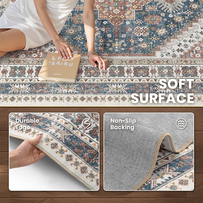zesthome 10x14 Area Rugs, Stain Resistant Washable Rug, Ultra-Thin Rugs - Image 6