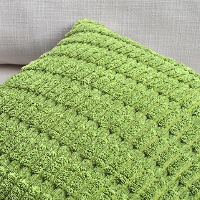 Fancy Homi 4 Packs Boho Lime Green Decorative Throw Pillow Covers 24x24 Inch - Image 4