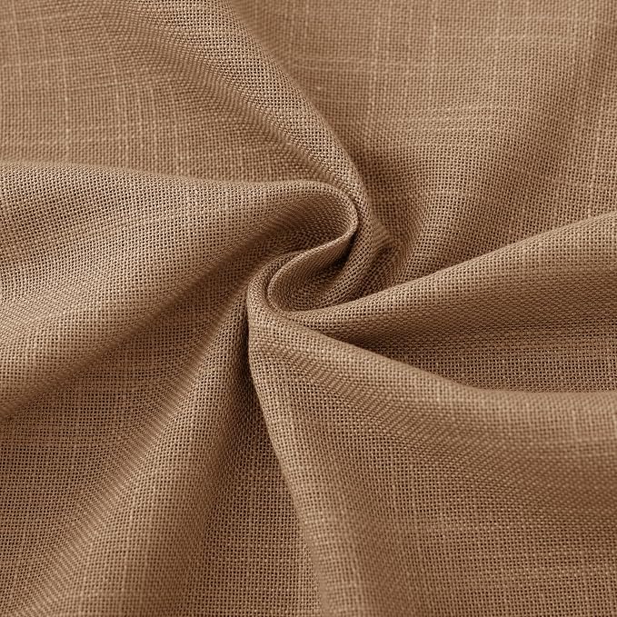 Brown Curtains for Living Room Back Tab Modern Farmhouse Semi Sheer Brown - Image 6