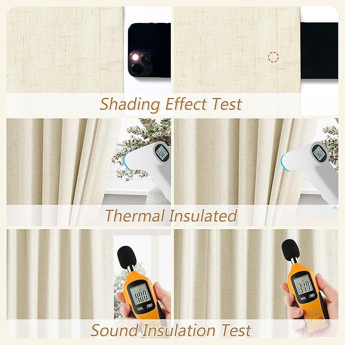 Guken 100% Blackout Curtains 120 Inch Length 2 Panels Set - Image 5