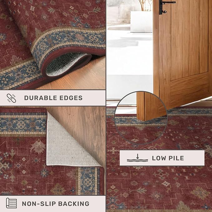 2x6 Turkish Kitchen Runner Rugs Non Skid Washable - Image 5