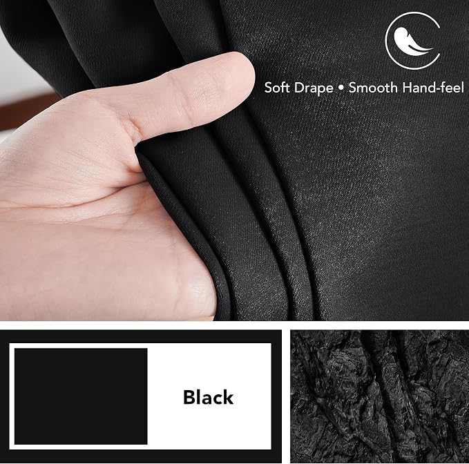 Deconovo Blackout Curtains, Thermal Insulated, W70 x L95 2 Panels, Back Tab - Image 7
