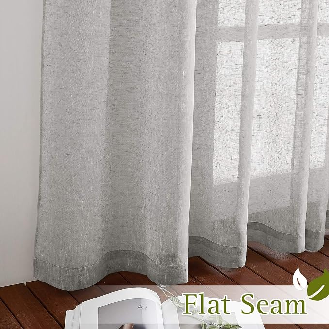 NICETOWN Linen Sheer Sliding Door Curtains 84 inch Long - Image 6