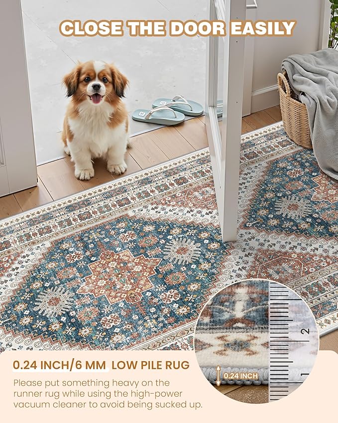 Kitchen Runner Rug Non Slip Washable 2.5x10, Soft Ultra-Thin Entryway Rug - Image 6