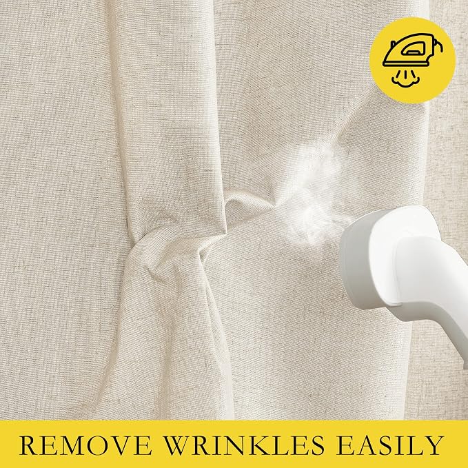 NICETOWN 100% Absolutely Blackout Linen Curtains - Image 8