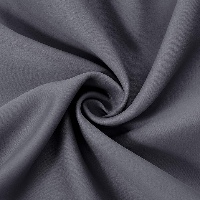 LEMOMO Blackout Curtains 66 x 84 inch/Grey Curtains Set of 2 Panels/Thermal - Image 5