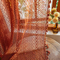 WAZZIO Boho Lace Curtains 84 Inches 2 Panel, Light Filtering Privacy Tassel & by WAZZIO